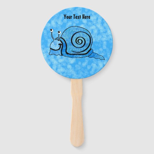 Pret Cartoon Slak Tie Dye Blauwe Schelp Witte Ogen Handwaaier (Voorkant)
