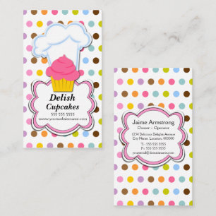 Pret cupcake & bakkershoed visitekaartje