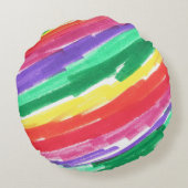 Pret cupcake & regenboog  rond kussen (Achterkant)