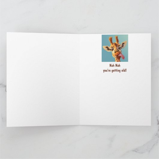 Pret Dier Humor Giraffe Verjaardag Kaart (Binnen)