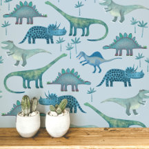 Pret-dinosauruspatroon blauw