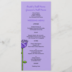 Pret Doodle Bloemen paars oranje Trouw Menu