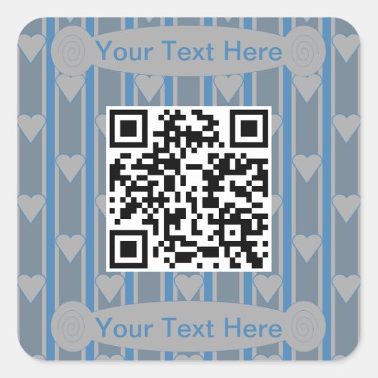 Pret en Fantasie Hart QR Code Vierkante Sticker (Voorkant)
