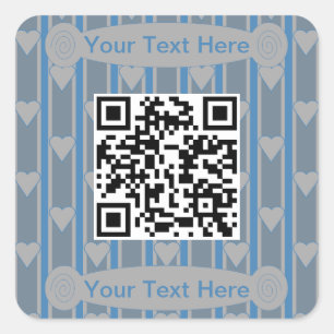 Pret en Fantasie Hart QR Code Vierkante Sticker