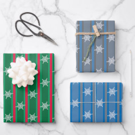 Pret en fantasievolle Kerstsneeuwvlok Inpakpapier Vel