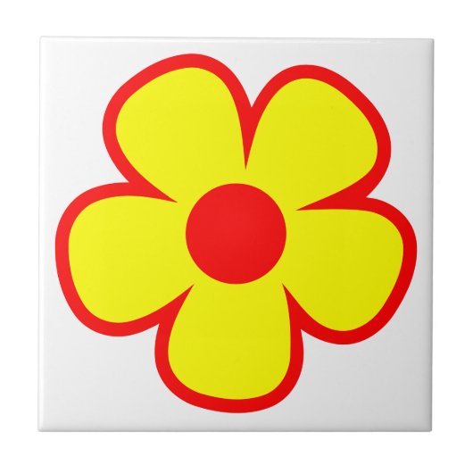 Pret en funky 60s 70s retro bloem tegeltje (Voorkant)