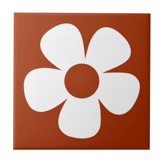 Pret en funky 60s 70s retro bloem tegeltje (Voorkant)