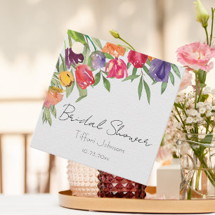 Pret en helder tulpen en groen bruiloftsfeest bedankjes labels