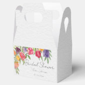 Pret en Kleurrijke Tulpen en Groene Bruidsdouche Bedankdoosjes (Geopend)