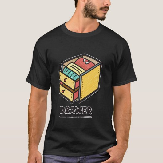 Pret en levendig ontwerp met lade t-shirt (Voorkant)