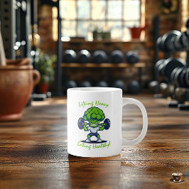 Pret- en Motiverende Fitnessmok - Sterke Broccoli Grote Koffiekop