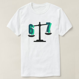 Pret en opvallende "6-7" weegschaal t-shirt