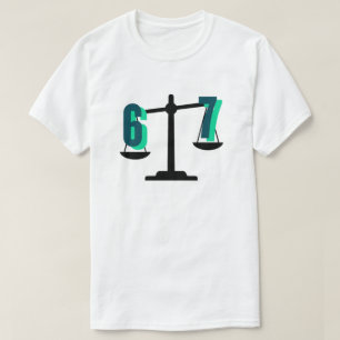 Pret en opvallende "6-7" weegschaal t-shirt