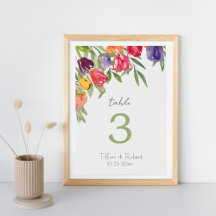 Pret- en vrolijke tulpen en groen Huwelijk