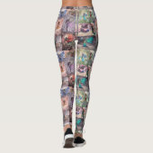Pret-feëen Collage Fantasie Kunst Leggings (Achterkant)