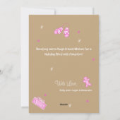 Pret & Feestelijke Roze Doodle Kerstkaart (Achterkant)