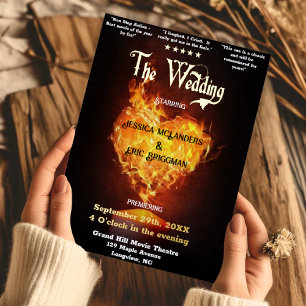 Pret-filmtheaterposter Thema Trouwen Folie Uitnodiging