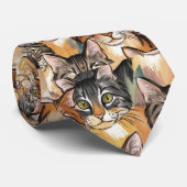Pret Fun Cat Print - Perfect voor Kattenliefhebber Stropdas (Opgerold)