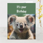 Pret Fun Dier Humor Koala Kwaliteit Pret  Kaart (Gele Bloem)