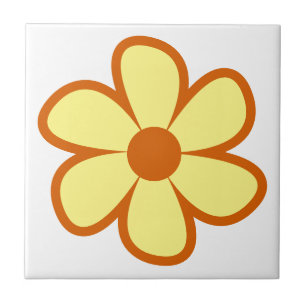 Pret Fun Funky 60-er 70-er Retro Bloem Keramische Tegeltje