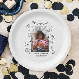 Pret Fun Hand Getekende Krabbels Boog Foto Afstude Papieren Bordje