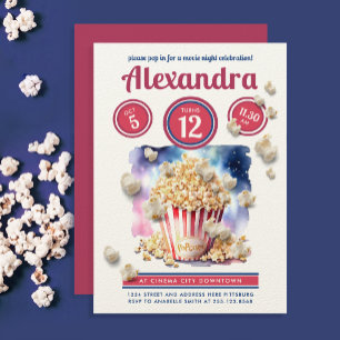 Pret Fun Rood Blauw Popcorn Filmavond Feest Waterv Kaart