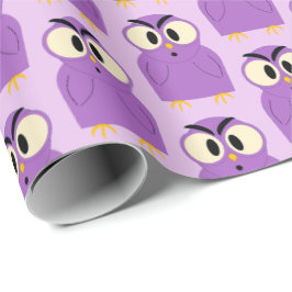 Pret Fun Uilpatroon Paars Lavendel Cadeaupapier