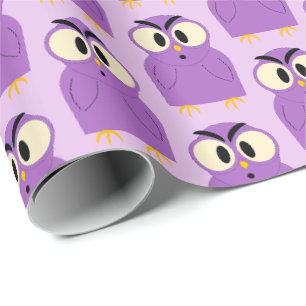 Pret Fun Uilpatroon Paars Lavendel Cadeaupapier