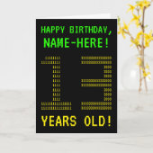 Pret, Geeky, OUDE Nerdy "13 JAAR!" De Kaart van de (Gele Bloem)