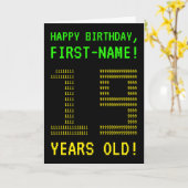 Pret, Geeky, OUDE Nerdy "19 JAAR!" De Kaart van de (Gele Bloem)