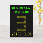 Pret, Geeky, OUDE Nerdy "3 JAAR!" De Kaart van de (Gele Bloem)