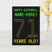 Pret, Geeky, OUDE Nerdy "71 JAAR!" De Kaart van de (Gele Bloem)