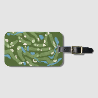 Pret golfbaan grafisch op een bagagelabel