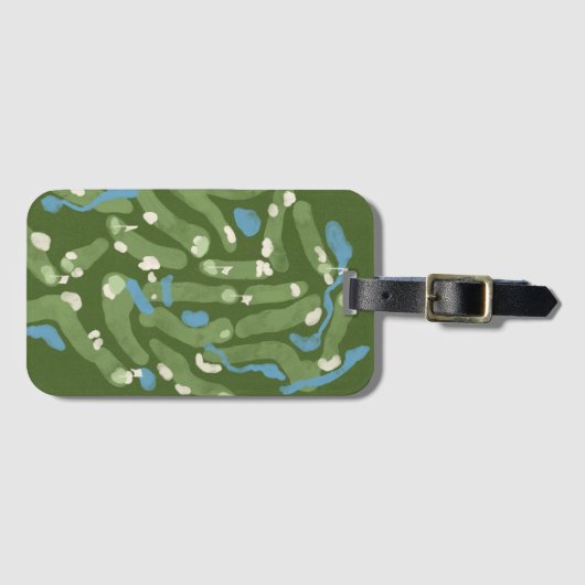 Pret golfbaan grafisch op een bagagelabel (Voorkant (horizontaal))
