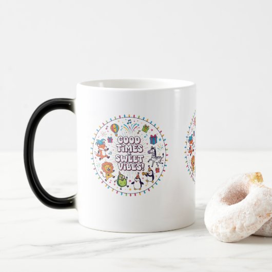 Pret & Grappig Vakantie Vector T-shirt Magische Mok (Met donut)