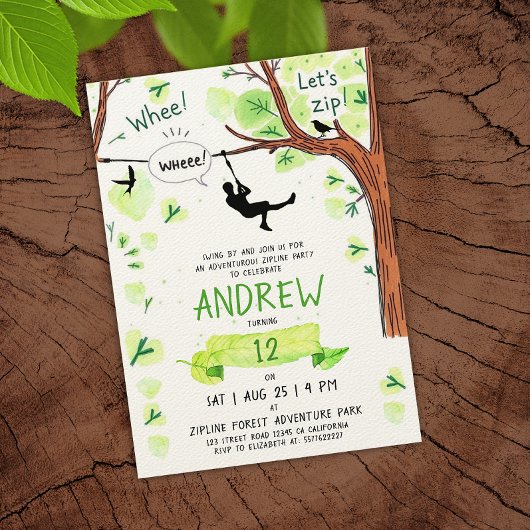 Pret Green Zipline Bos Avontuur Waterverf Kaart