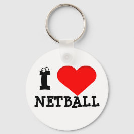 Pret hart ontwerp Ik hou van netbal Sleutelhanger