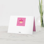 Pret, Heldere Roze Cupcake - het Huwelijk dankt u Bedankkaart (Achterkant)