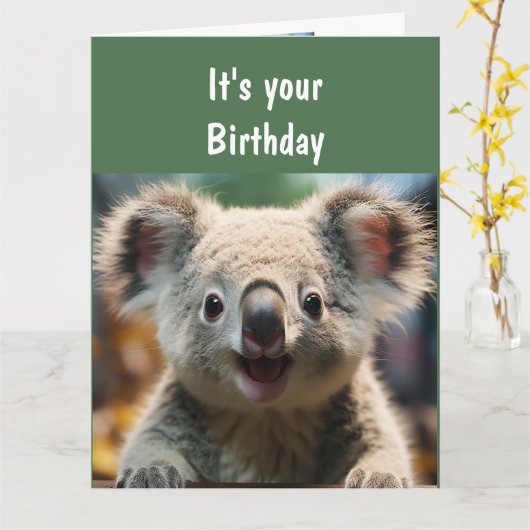 Pret Humor Kangoeroe Kwaliteit Pret  Kaart (Gele Bloem)