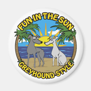 PRET IN DE ZON GREYHOUND STIJL MAGNEET