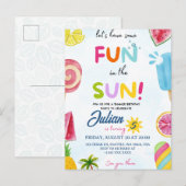 pret in de zon uitnodiging briefkaart (Voorkant / Achterkant)
