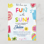 pret in de zon uitnodiging briefkaart (Voorkant)