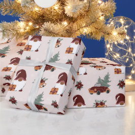 Pret Kerst Gnome Illustratie Cadeaupapier