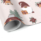 Pret Kerst Gnome Illustratie Cadeaupapier (Rol Hoek)