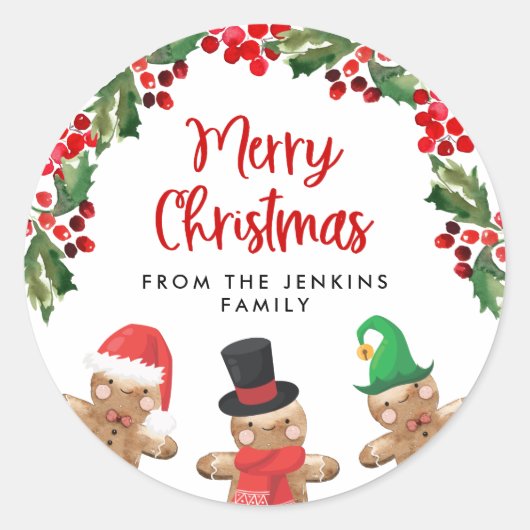Pret Kerst Holly Sticker (Voorkant)