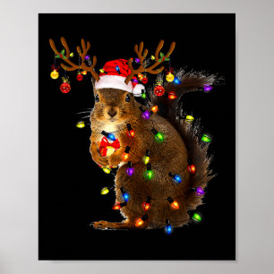 Pret Kerstboom Lichtjes Rendier Kerstman  Poster