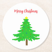 Pret Kerstmis Bomen Ronde Kartonnen Onderzetter (Voorkant)