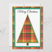 Pret Kerstmis Plat Kaart met Plaid Motief (Voorkant)