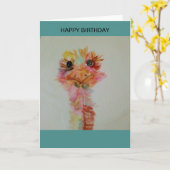 pret kleurrijke struisvogel kaart (Gele Bloem)