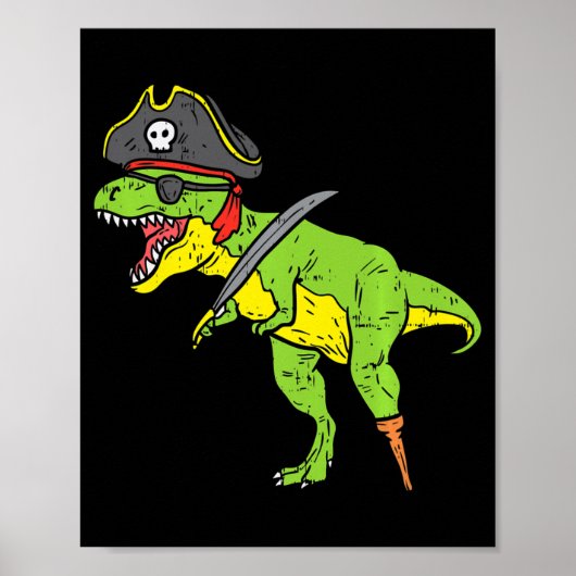 Pret Kostuum Fun TRex Piraat Dinosaur Dinosaurus C Poster (Voorkant)